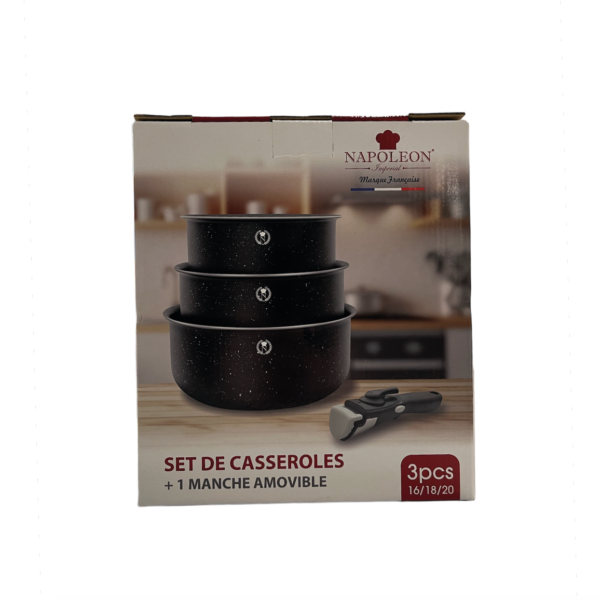 set 3 pcs casserole Napoléon pack LaCasseroleireDeNapoleon.fr
